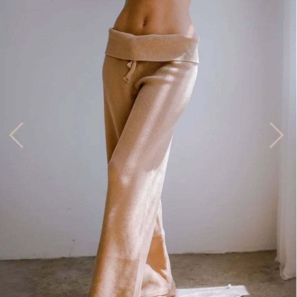 NWOT The Good Alma Waffle Knit Lounge Pants in Ochre Natural Dye